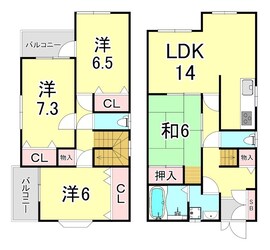 浜甲子園1丁目貸家の物件間取画像